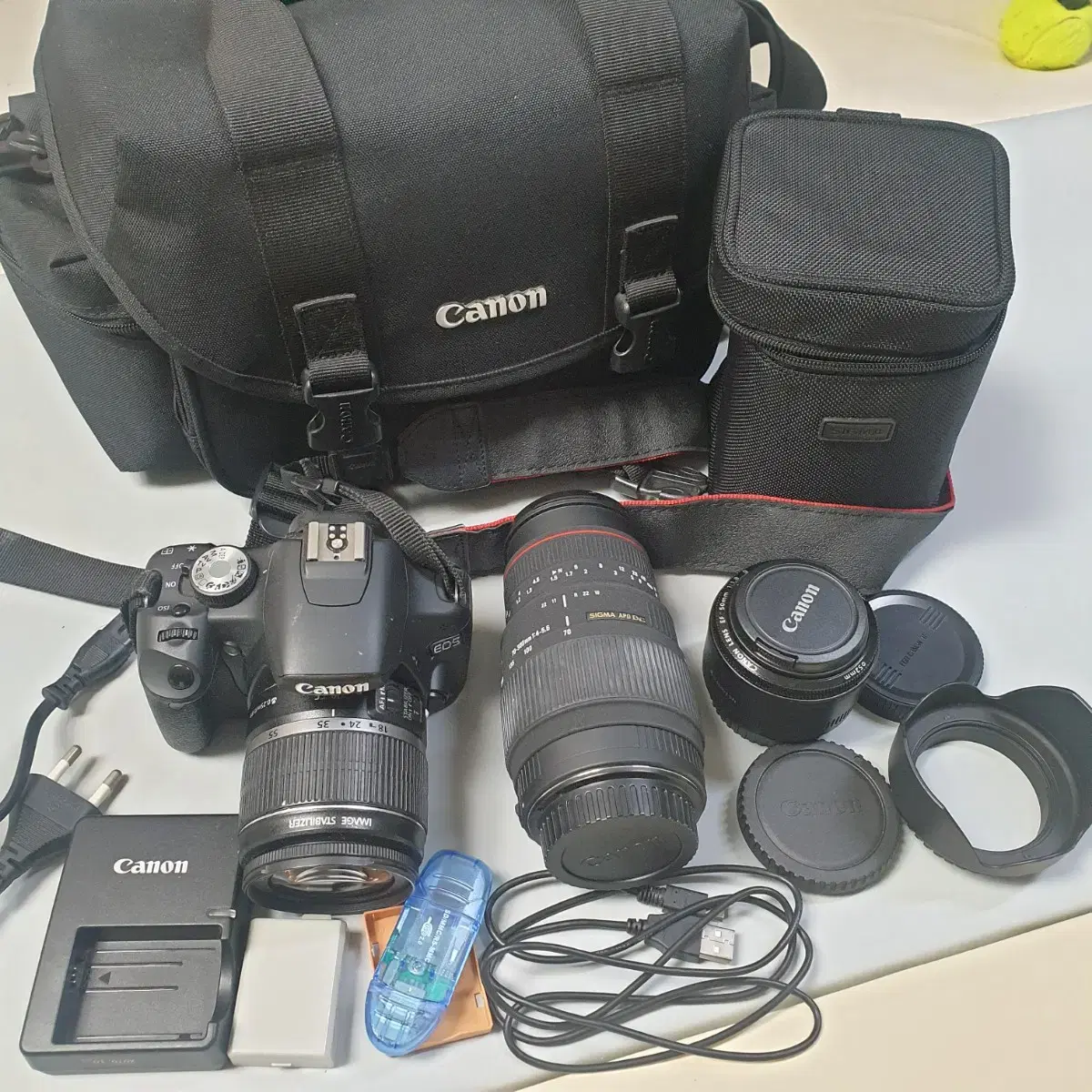 캐논 EOS 500D 바디 + 30만원상당의 렌즈3개 풀세트